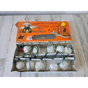 Vintage AS IS skeleton blow mold skull string light Halloween decorative skull d